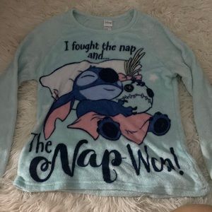 Cute lilo and stitch S Disney long sleeve cozy sleepwear top